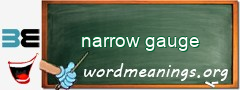 WordMeaning blackboard for narrow gauge